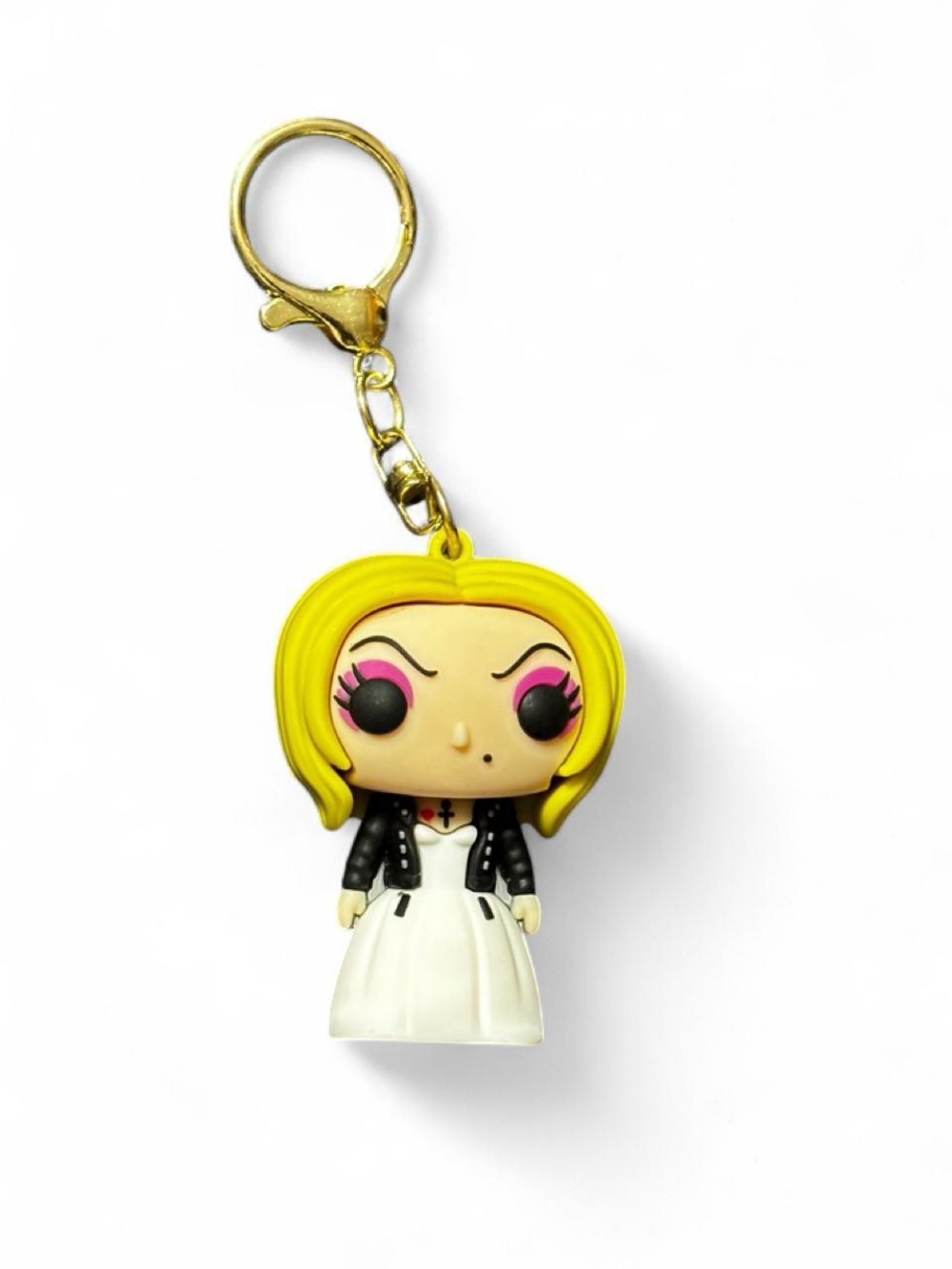 Bride of Chucky Tiffany Keychain Charm - White Dress Black Jacket